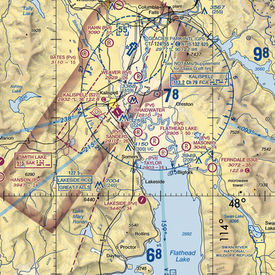 Sanders Airport (MT37) VFR Sectional  Gaming Mouse Pad