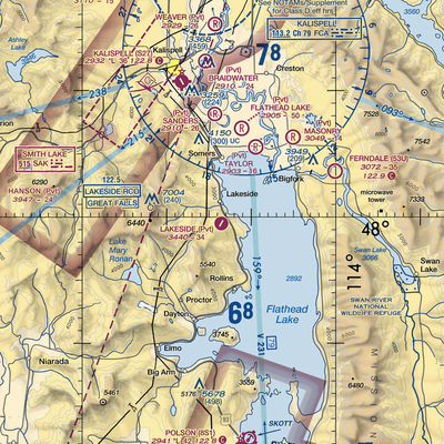 Lakeside Airport (MT03) VFR Sectional  Gaming Mouse Pad