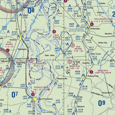 Lewis Airport (MS75) VFR Sectional  Gaming Mouse Pad