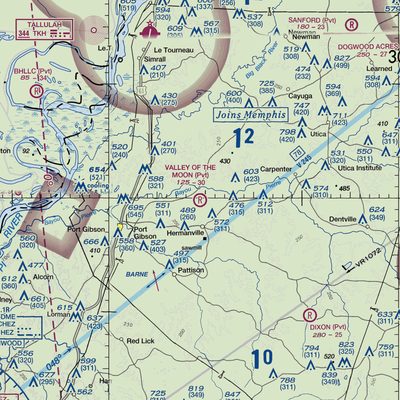 Valley of The Moon Airport (MS59) VFR Sectional  Gaming Mouse Pad