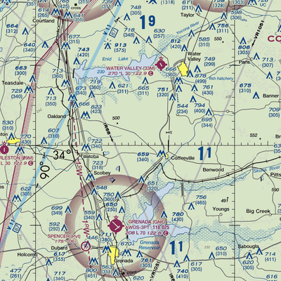 Burney Farms Airport (MS54) VFR Sectional  Gaming Mouse Pad