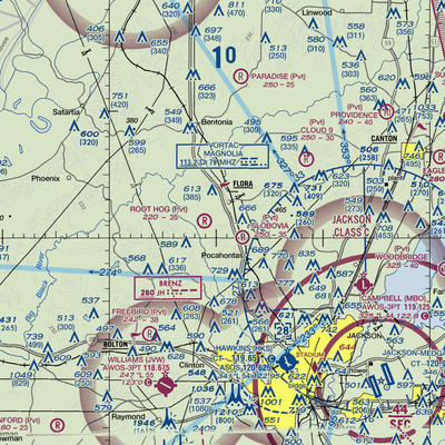 Mississippi Petrified Forest Airport (MS42) VFR Sectional  Gaming Mouse Pad