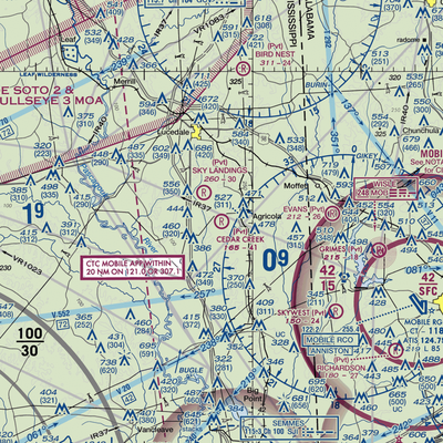 Cedar Creek Air Ranch Airport (MS26) VFR Sectional  Gaming Mouse Pad