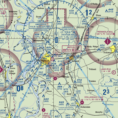 Huntley Airport (MS25) VFR Sectional  Gaming Mouse Pad