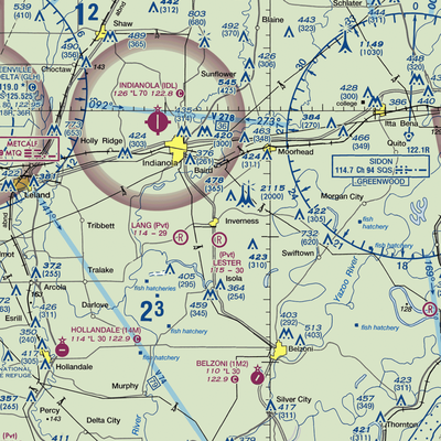 Newell Flying Service Airport (MS20) VFR Sectional  Gaming Mouse Pad