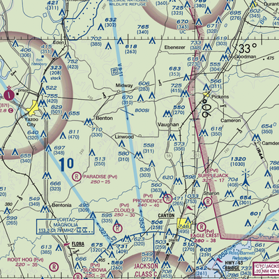 Linwood Airport (MS06) VFR Sectional  Gaming Mouse Pad