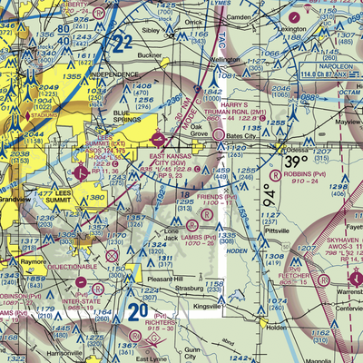 Powis Airport (MO87) VFR Sectional  Gaming Mouse Pad