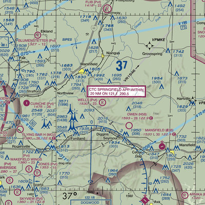 Wells Airport (MO85) VFR Sectional  Gaming Mouse Pad