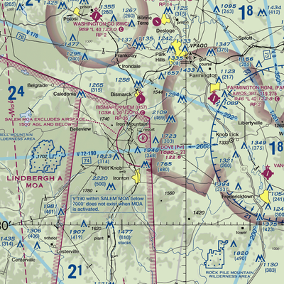 Dove Airstrip (MO81) VFR Sectional  Gaming Mouse Pad