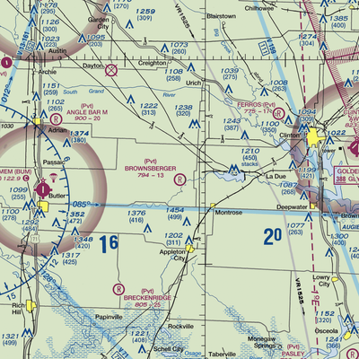 Brownsberger Airport (MO75) VFR Sectional  Gaming Mouse Pad