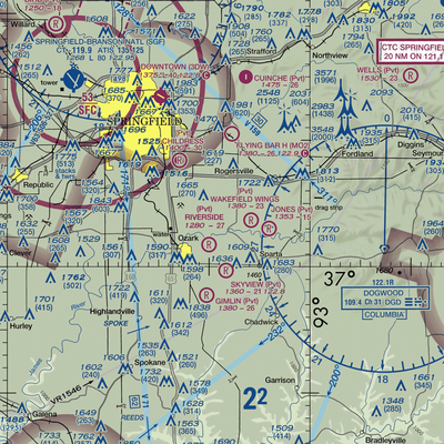 Linden Air Airport (MO66) VFR Sectional  Gaming Mouse Pad