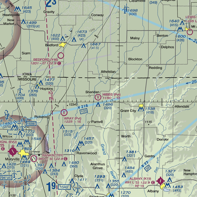 Hibbs Farm Airport (MO62) VFR Sectional  Gaming Mouse Pad