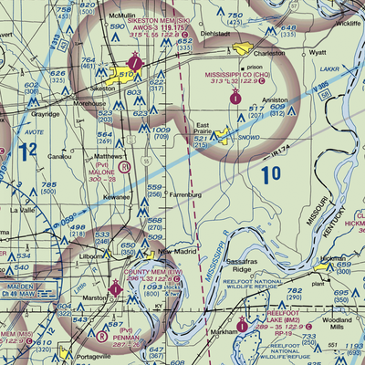 Henderson Mounds E B G Airport (MO57) VFR Sectional  Gaming Mouse Pad