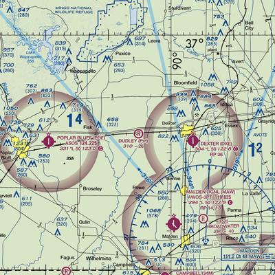 Dudley Airport (MO54) VFR Sectional  Gaming Mouse Pad