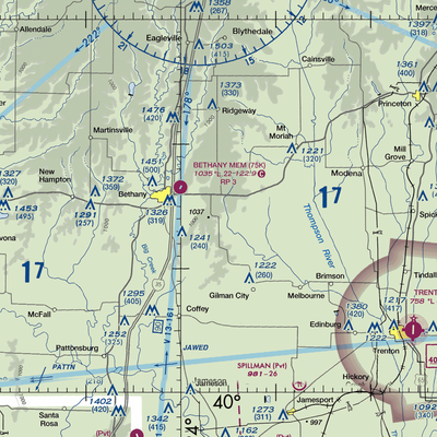 Meadows Airport (MO53) VFR Sectional  Gaming Mouse Pad