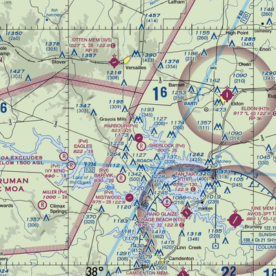 Harbour Airport (MO30) VFR Sectional  Gaming Mouse Pad