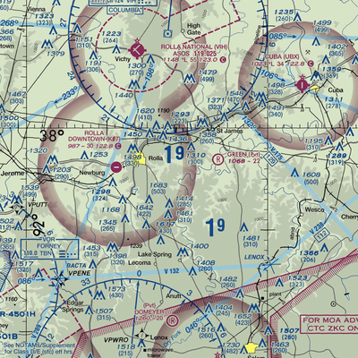 Morgan Airport (MO02) VFR Sectional  Gaming Mouse Pad