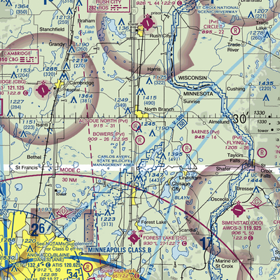 Bowers Airport (MN51) VFR Sectional  Gaming Mouse Pad