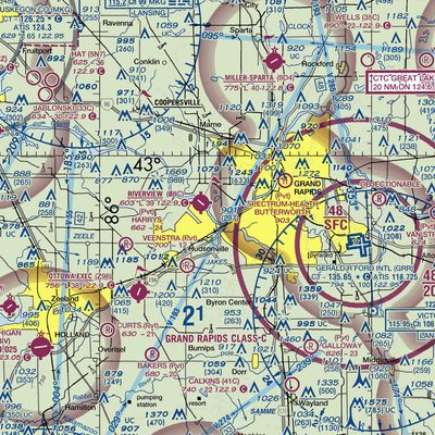 Weller Airport (MI78) VFR Sectional  Gaming Mouse Pad