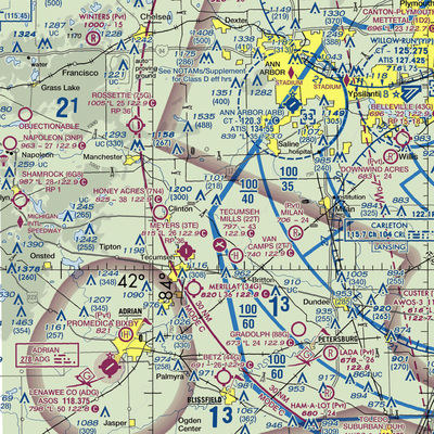 Carl's Airport (MI70) VFR Sectional  Gaming Mouse Pad