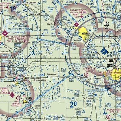 Zeitler Airport (MI55) VFR Sectional  Gaming Mouse Pad