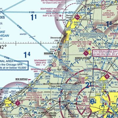 Myers Airport (MI25) VFR Sectional  Gaming Mouse Pad