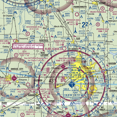 Cedarville Airport (MI18) VFR Sectional  Gaming Mouse Pad