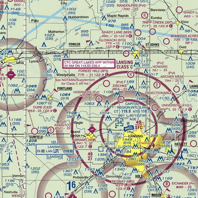 Hoerners Corners Airport (MI10) VFR Sectional  Gaming Mouse Pad