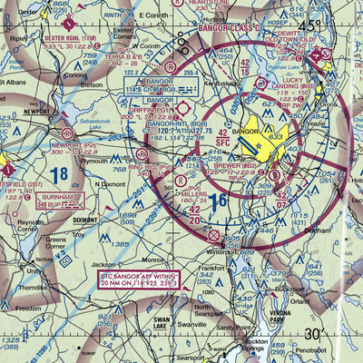 Miller's Field (ME74) VFR Sectional  Gaming Mouse Pad