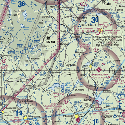 Greenfield Hill Airport (ME70) VFR Sectional  Gaming Mouse Pad