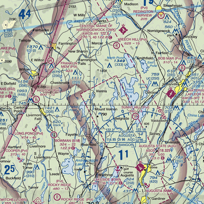 Mount Vernon Airport (ME36) VFR Sectional  Gaming Mouse Pad