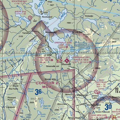 Greenville Forestry Seaplane Base (ME30) VFR Sectional  Gaming Mouse Pad