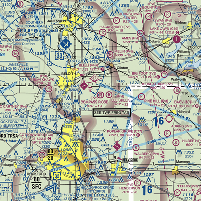 Compass Rose Airport (LL87) VFR Sectional  Gaming Mouse Pad