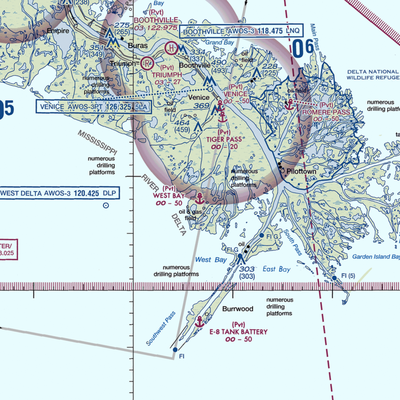 West Bay Seaplane Base (LA98) VFR Sectional  Gaming Mouse Pad