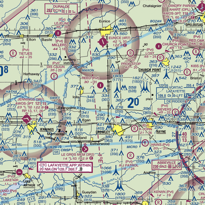 Walsh Airport (LA90) VFR Sectional  Gaming Mouse Pad