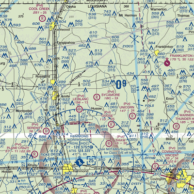 Sycamore Airport (LA79) VFR Sectional  Gaming Mouse Pad