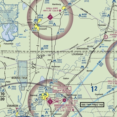 Travis Airport (LA63) VFR Sectional  Gaming Mouse Pad