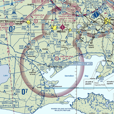 Live Oak Landing Strip (LA60) VFR Sectional  Gaming Mouse Pad