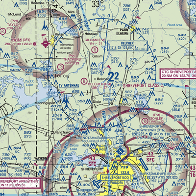 T & M Ag Aviation Airport (LA52) VFR Sectional  Gaming Mouse Pad