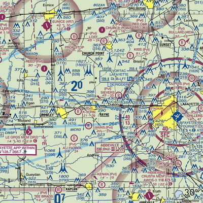 Phoenix Airport (LA30) VFR Sectional  Gaming Mouse Pad