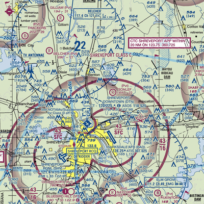 Pioneer Field Flight Park Ultralightport (LA17) VFR Sectional  Gaming Mouse Pad