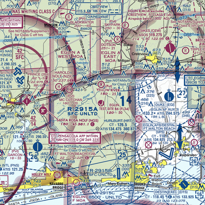 Eglin Auxiliary Field 6 Airport (KZ01) VFR Sectional  Gaming Mouse Pad