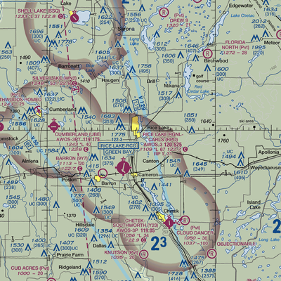 Rice Lake Airport (KRIE) VFR Sectional  Gaming Mouse Pad