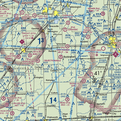 Hendrix Airport (IS86) VFR Sectional  Gaming Mouse Pad