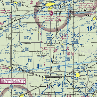 Woodley Aerial Spray Airport (IS73) VFR Sectional  Gaming Mouse Pad