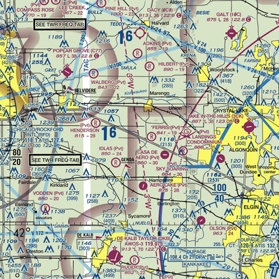 Wind Rose Farm Airport (IS57) VFR Sectional  Gaming Mouse Pad