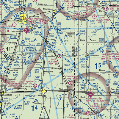 Russell Airport (IS52) VFR Sectional  Gaming Mouse Pad