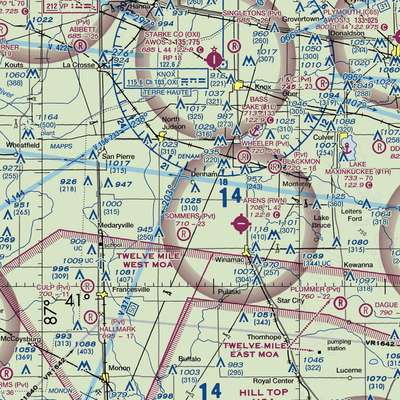 Podell Airport (IN76) VFR Sectional  Gaming Mouse Pad