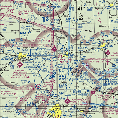 Robison Airport (IN33) VFR Sectional  Gaming Mouse Pad