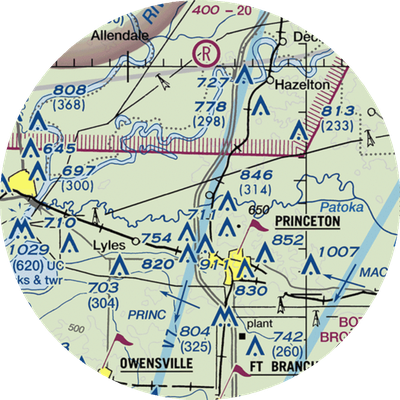 Hull Airport (IN30) VFR Sectional  Gaming Mouse Pad